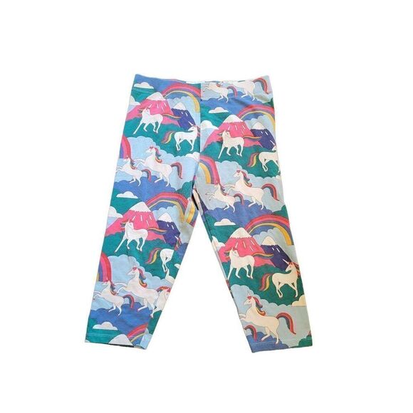 Boden Leggings Girls XL14 Rainbow Unicorn Fantasy Cotton Colorful Cropped - Picture 1 of 3